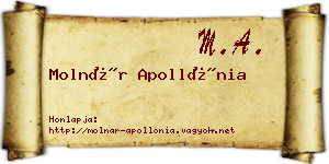 Molnár Apollónia névjegykártya